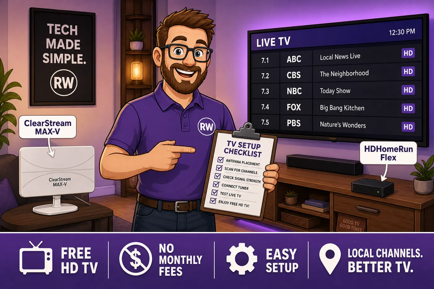 Modern cord-cutting: ClearStream MAX-V + HDHomeRun Flex